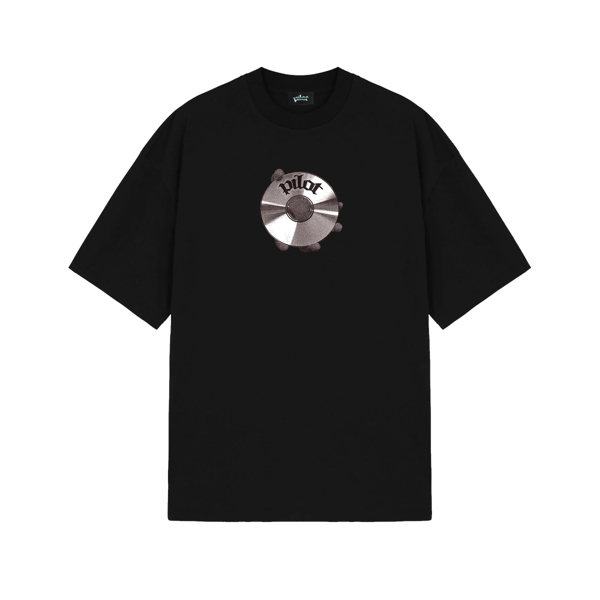 Oversized 'Disk' T-shirt, Black