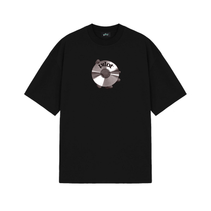 Oversized 'Disk' T-shirt, Black