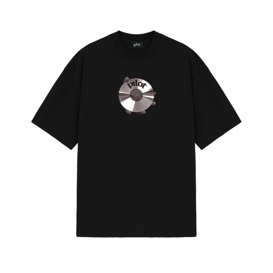 Oversized 'Disk' T-shirt, Black