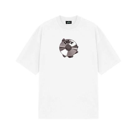 Oversized 'Disk' T-shirt, White