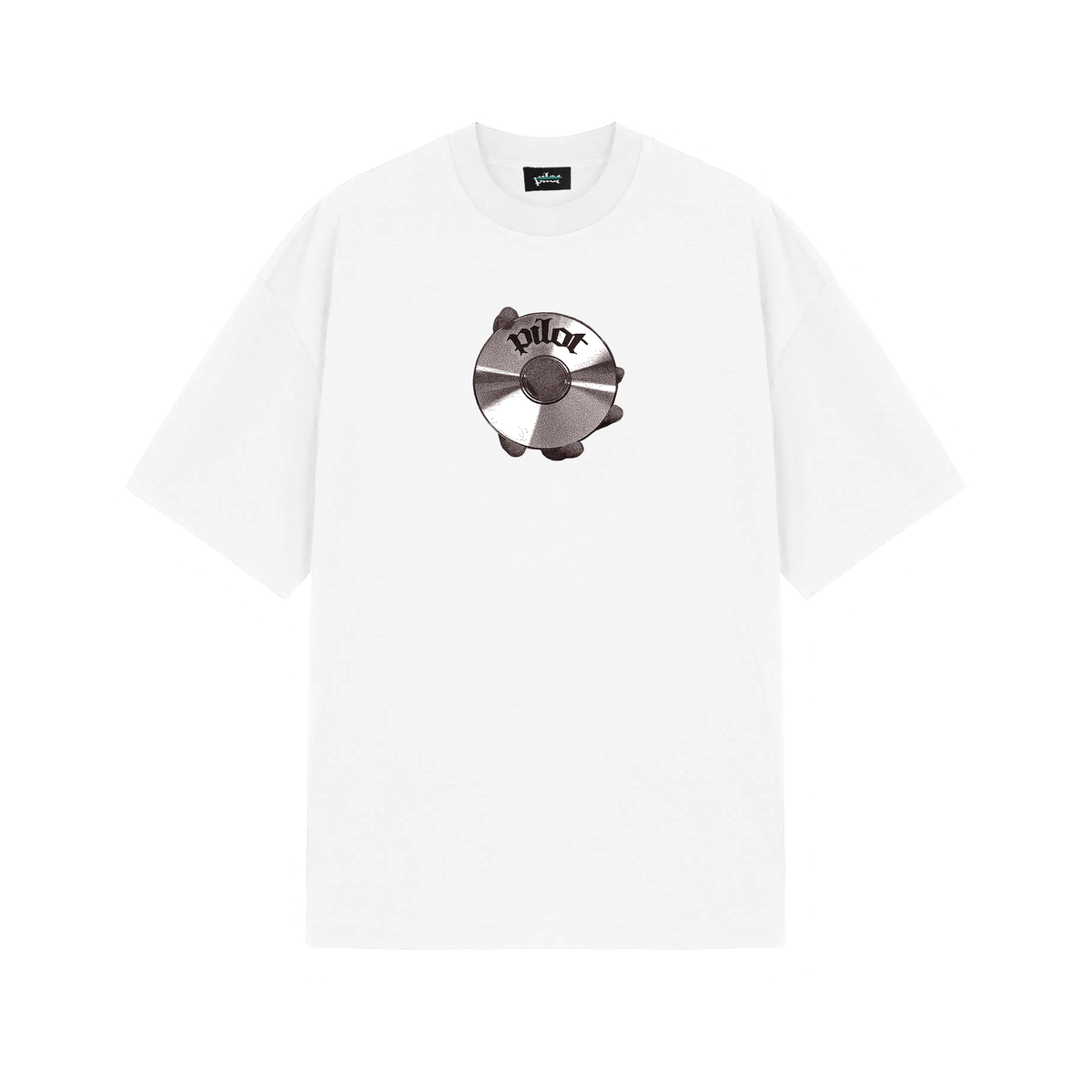 Oversized 'Disk' T-shirt, White