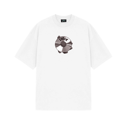 Oversized 'Disk' T-shirt, White