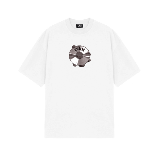 Oversized 'Disk' T-shirt, White